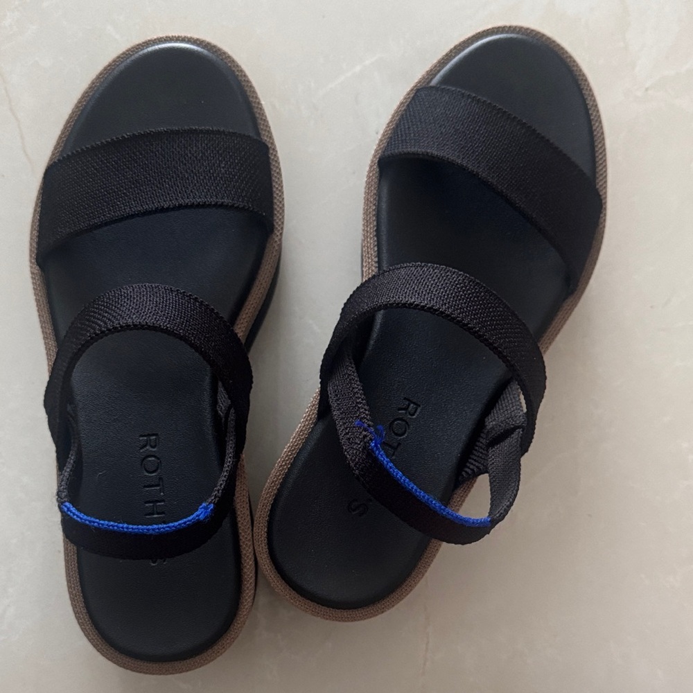 Rothy's Black and Brown Sandals
